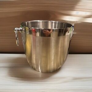 Ice Bucket OGGI Double Walled Side Rings Stainless Steel Ring Handles‎